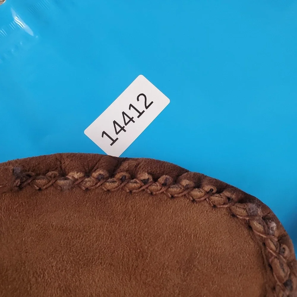 L.L.Bean Wicked Good Venetian Mens Slippers Sz 9 M Brown Suede Shearling Slip On
